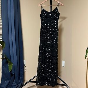 Vintage Beaded Black Formal Dress